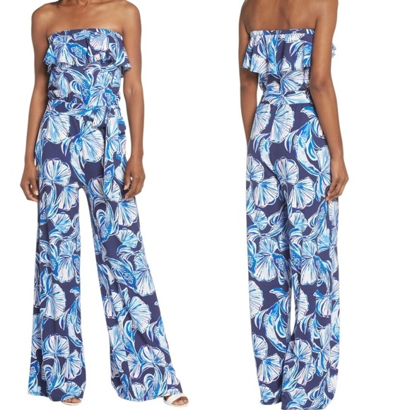 LILLY PULITZER Aleatha Strapless Jumpsuit in Size XXS - Picture 1 of 7